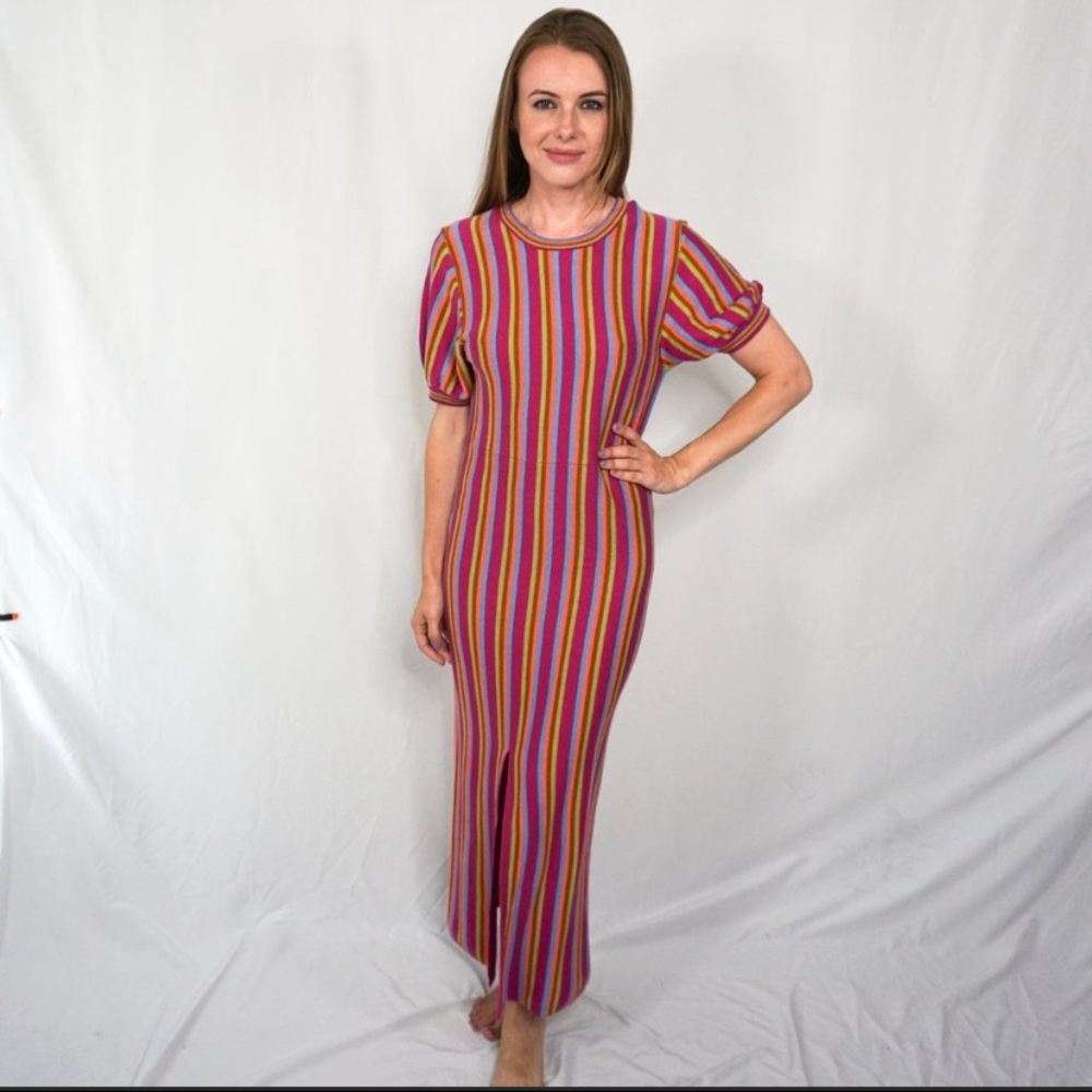 RACHEL ANTONOFF Budde Knit Maxi Striped Dress NWT